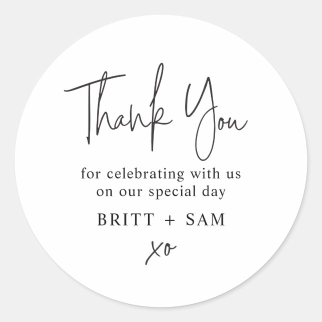 Adesivo Redondo Personalização manuscrita de script de favorito de (Frente)