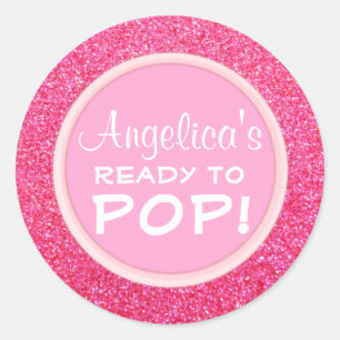 Adesivo Redondo Personalizada Pronta para Pop Chá de fraldas, Ros
