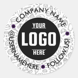 Adesivo Redondo Personalizado 3x3" Vinil Redondo Impermeável Empre