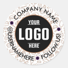 Adesivo Redondo Personalizado 3x3" Vinil Redondo Impermeável Empre