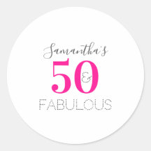 Personalizado 50 e fabuloso Aniversário Rosa Choqu