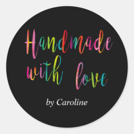 Adesivo Redondo Personalizado à mão com amor