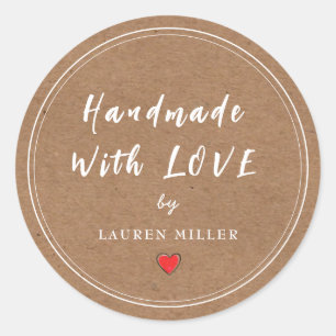 Adesivo Redondo Personalizado à mão com amor