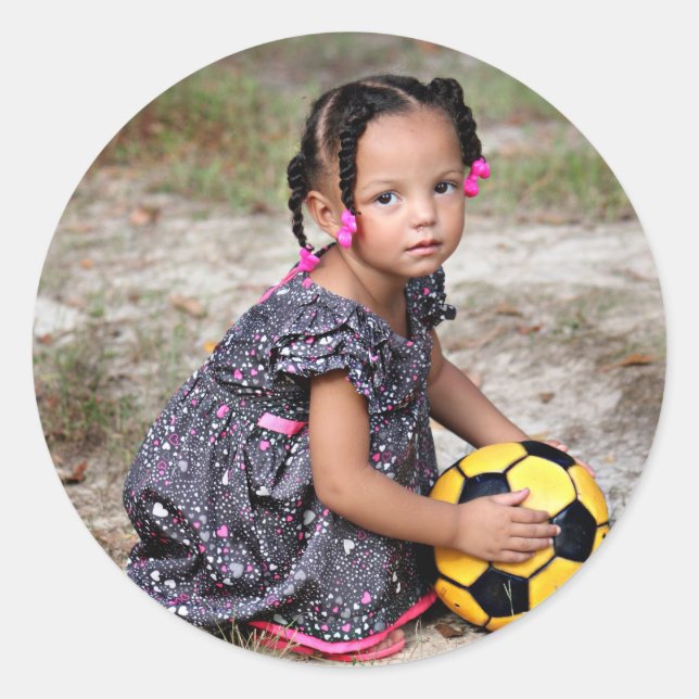 Adesivo Redondo Personalizado, Adicionar Foto e Texto (Frente)