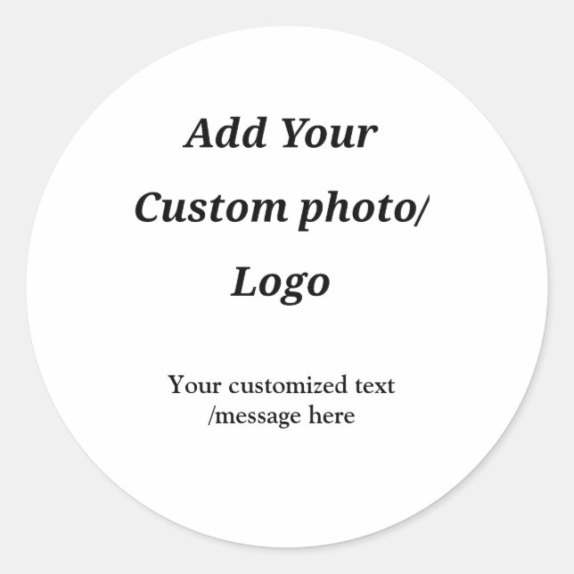 Adesivo Redondo personalizado adicione seu logotipo de foto ao seu (Frente)