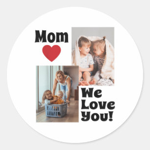 Adesivo Redondo Personalizado Amo-Te Foto Mãe - Personalize Com Ph