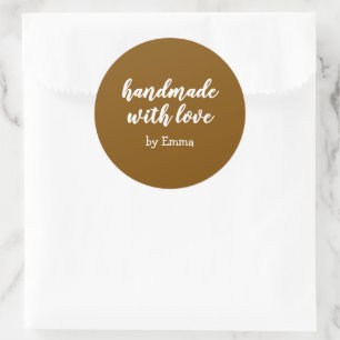 Adesivo Redondo Personalizado Artesanal com Amor Minimalista