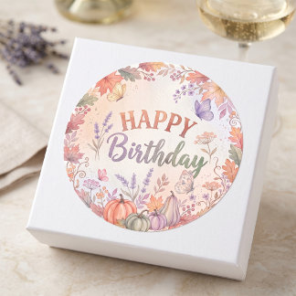 Adesivo Redondo Personalizado de Abóbora de Aniver