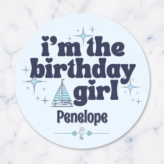 Adesivo Redondo Personalizado de Aniversário Náuti