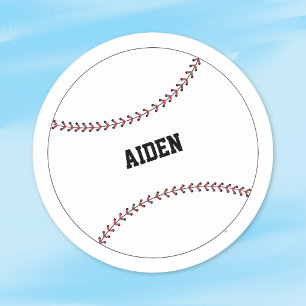 Adesivo Redondo Personalizado de Beisebol Infantil