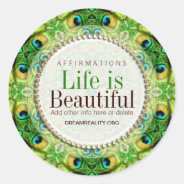 Adesivo redondo personalizado de geometria verde f