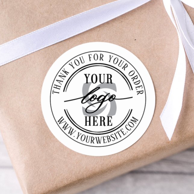 Adesivo Redondo Personalizado de logotipo comercial mínimo simples (Criador carregado)