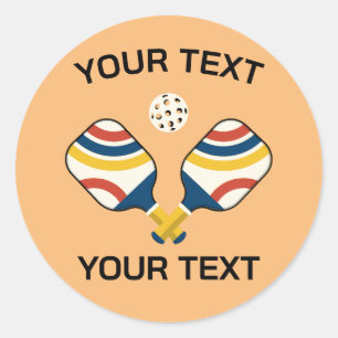 Adesivo Redondo Personalizado de Pickleball