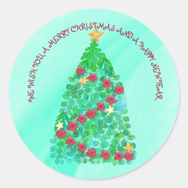 ADESIVO REDONDO PERSONALIZADO, DESEJAMOS UM NATAL DE MERGULHO. (Frente)