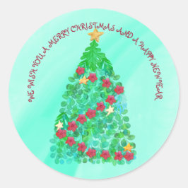 ADESIVO REDONDO PERSONALIZADO, DESEJAMOS UM NATAL DE MERGULHO.