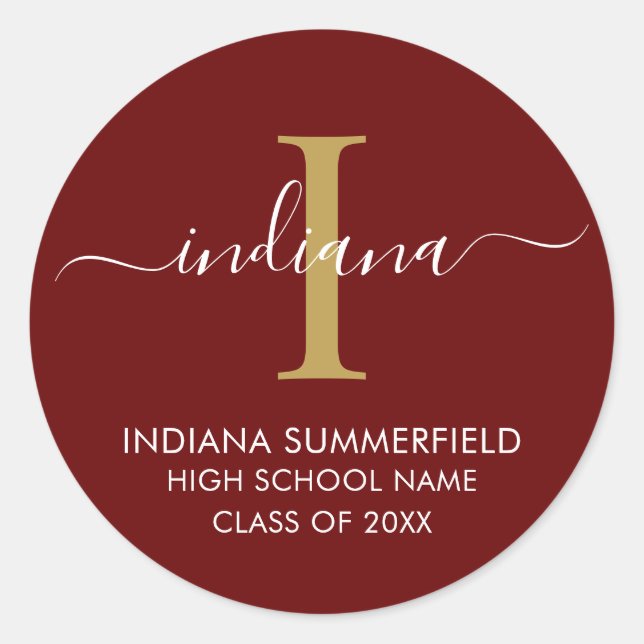 Adesivo Redondo Personalizado do Partido do Formando Moderno 2025  (Frente)