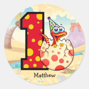 Adesivo Redondo Personalizado do Partido do primeiro aniversario D
