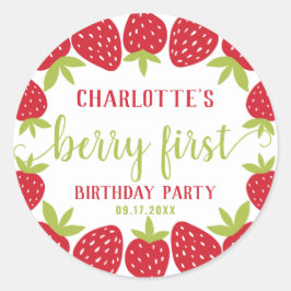 Adesivo Redondo Personalizado do Primeiro Partido do primeiro aniv