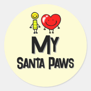 Adesivo Redondo Personalizado Eu Amo Meu Papai Noel Patinhas Cacho