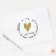 Adesivo Redondo Personalizado Feito Com Dourado Brilho De Coração  (Envelope)