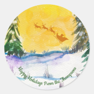 Adesivo Redondo Personalizado Fofa Santa Rena Natureza  