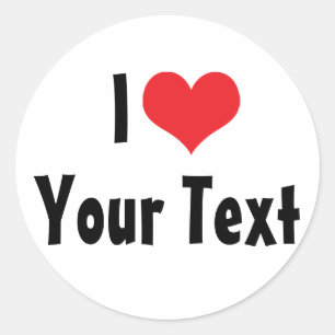 Adesivo Redondo Personalizado I Love Sticker