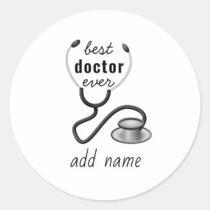 Adesivo Redondo Personalizado Melhor Médico de Sempre Graduação Ag