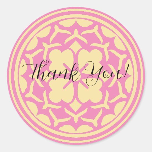 Adesivo Redondo Personalizado Obrigado Clover (Frente)