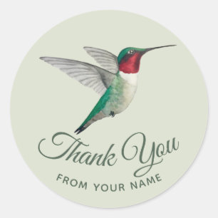 Adesivo Redondo Personalizado Obrigado Hummingbird Sticker
