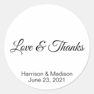 Adesivo Redondo Personalizado Obrigado pelo presente de casamento 