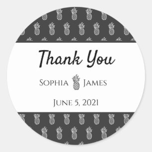 Adesivo Redondo Personalizado Obrigado, Pinheiros Minimalistas