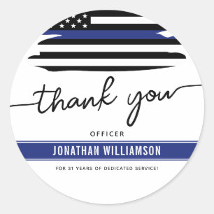 Adesivo Redondo Personalizado Obrigado Policial Presente