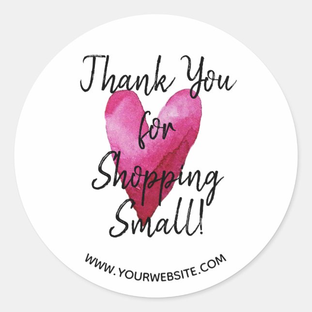 Adesivo Redondo Personalizado Obrigado Por Comprar Pequeno (Frente)