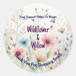 Adesivo Redondo Personalizado Obrigado Sticker