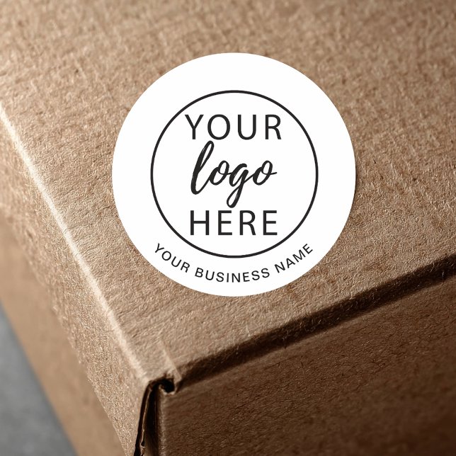 Adesivo Redondo Personalizado para logotipo simples de empresa (Simple Business Logo Custom Classic Round Sticker)