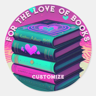 Adesivo Redondo Personalizado Pelo Amor Dos Livros