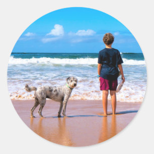 Adesivo Redondo Personalizado Personalizado Seu Pet Photo Sticker