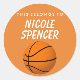Adesivo Redondo Personalizado Pertence A Sticker - Basquete