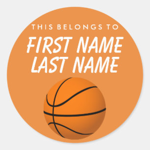 Adesivo Redondo Personalizado Pertence A Sticker - Basquete