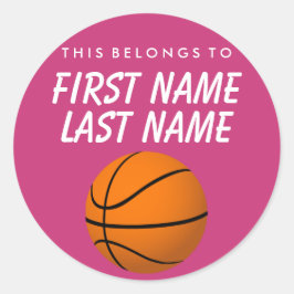 Adesivo Redondo Personalizado Pertence A Sticker - Basquete