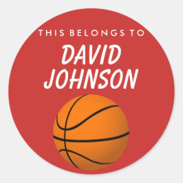 Adesivo Redondo Personalizado Pertence A Sticker - Basquete