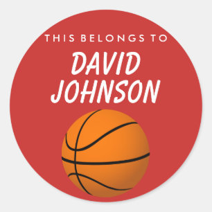 Adesivo Redondo Personalizado Pertence A Sticker - Basquete