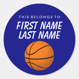 Adesivo Redondo Personalizado Pertence A Sticker - Basquete