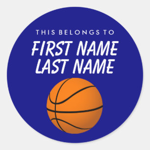 Adesivo Redondo Personalizado Pertence A Sticker - Basquete