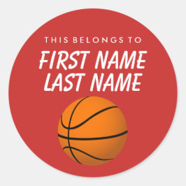 Adesivo Redondo Personalizado Pertence A Sticker - Basquete