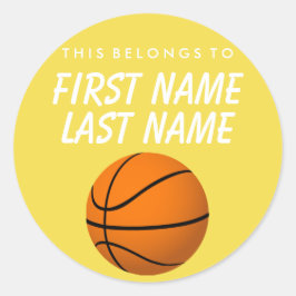 Adesivo Redondo Personalizado Pertence A Sticker - Basquete