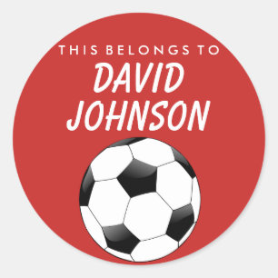 Adesivo Redondo Personalizado Pertence A Sticker - Futebol