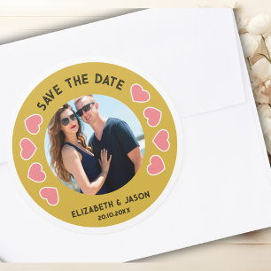 Adesivo Redondo Personalizado Salvar A Foto Do Casal De Data Perso