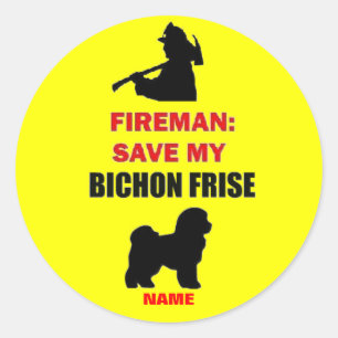 Adesivo Redondo Personalizado Salve Meu Bichon Frise