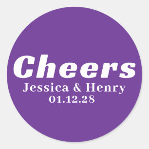 Adesivo Redondo Personalizado seu próprio casamento simples Na mod